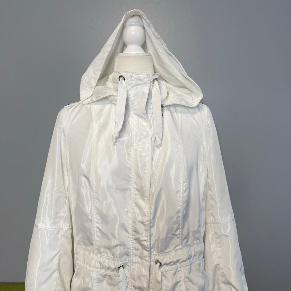 White House Black Market WHBM White Full Zip Windbreaker Jacket - Picture 2 of 7